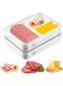 Lunch Meat and Cheese Container for Fridge, Two Compartments Deli Meat Storage with Clear Lids, Silicone Sealed Airtight Containers for Cold Cuts, Cheese, 950 ml, 2 Pcs