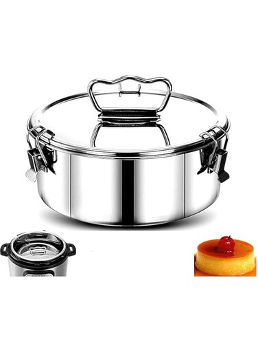 Lxeqiony Stainless SteelPudding Mold - Compatible with Instant Pot, Cheesecake Pan, Easy to Use Flan Pan for Baking with Water Bath