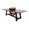 Light Rectangular Wood-Burning Fire Pit Table for Patio &ndash; 160x80x52 cm, Compact Outdoor Dining Table with Removable Fire Pit, Sleek for Deck, Garden, or Backyard, Dark Mahogany/Black