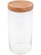 Glass Canister With Stackable Wooden Lid (Large) 1000ML