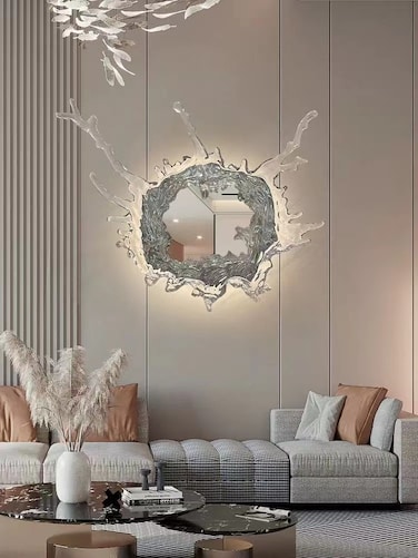 MAAC Home Crocus - Artistic Ice Mirror Wall Lamp - M Modern Decorative Stylish Elegant Wall Light Fixture Glamorous Sconce Fixture for Living Room, Bedroom, or Dining Area
