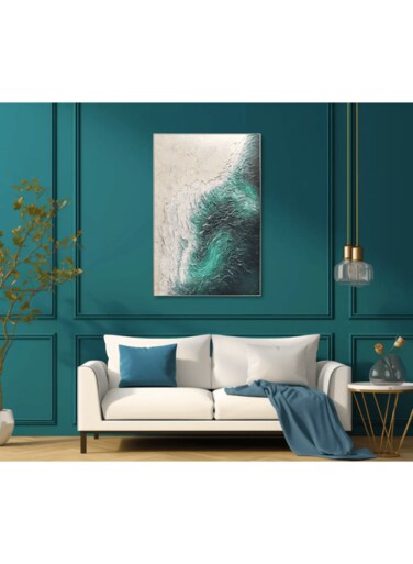MAAC Home Deep Blue Ocean Relief Canvas Art Abstract Canvas Wall Art - Modern Decorative Wall D&eacute;cor for Living Room Bedroom Home Decorations