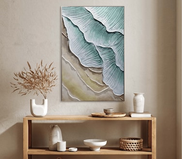 MAAC Home Tidal Wave Tempest 3D Printed Ocean Artistry Abstract Canvas Wall Art - Modern Decorative Wall D&eacute;cor for Living Room Bedroom Home Decorations
