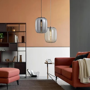 MAAC Home Foxglove - زجاج ريترو LED قلادة ضوء حديث ديكور أنيق أنيق معاصر الحد الأدنى قلادة مصباح لغرفة النوم وغرفة المعيشة والمكتب وديكور المنزل