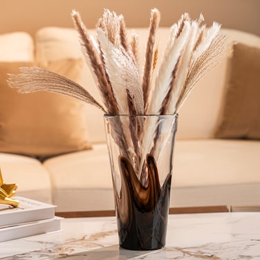 MAAC Home Coastal Charm Handmade Glass Vase - Short Elegant Ceramic Vase for Home D&eacute;cor - Modern Minimalist Design, Ideal for Living Room, Office, Foyer Table and Centerpiece Display