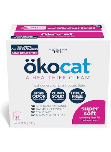 &ouml;kocat Super Soft Natural Wood Clumping Litter for Delicate Paws, Medium (Packaging May Vary)