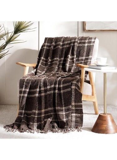 Home Athena Acrylic Throw 130x170cm - Beige
