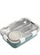 BrainGiggles 3-Compartment Thermal Lunchbox with Removable Inner Tray - Insulated, Leak Proof Bento Box for Kids-Green