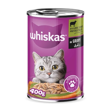 Whiskas Lamb, Turkey, and Vegetables in Gravy Can Cat Food, 400g