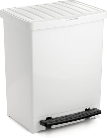 25L Pedal Dust Bin - White