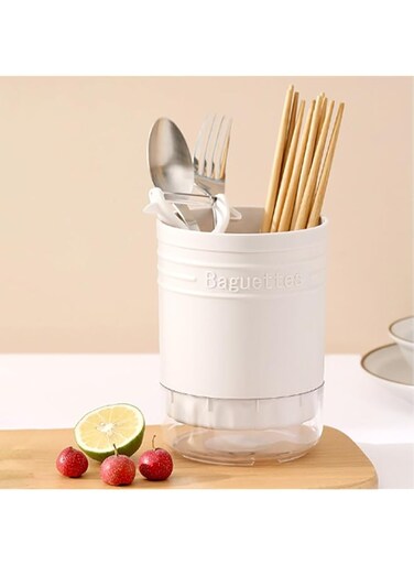 TERRIFI Utensil Holder for Kitchen - Double-Layer Chopsticks Storage Rack, Spoon and Cutlery Organizer, Household Tableware Storage Caddy