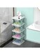 NOLEGAFree Installation Folding Multi-layer Shoe Rack, Household Economic (Blue 5 Layers)