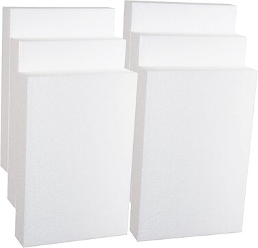 3pcs Craft Foam Block   30x20x4cm   Rectangle Polystyrene Foam   Thermocol   Styrofoam   for Art Sculpting   Flower Arrangements   Modeling   DIY Arts and Crafts   School Office Home