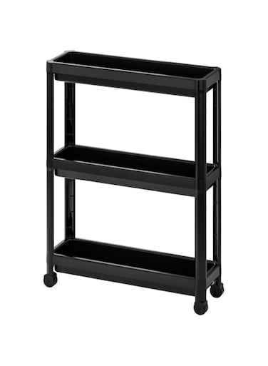 LUKADAH 4-Tier Minimalist Aluminum Wall Mount Shower Caddy Bathroom Shelf - Rustproof, Easy Install/Remove - 4 Shelves, Unisex, Black