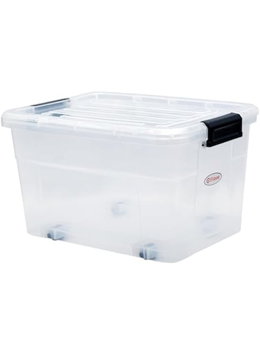Esqube Trunk Plastic Storage Box with Locakable Lid -29 litre, transparent