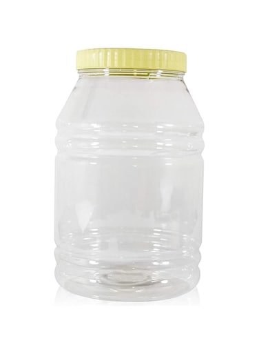 Alsaqer 3-Pieces Plastic Spice Storage Pet Jar -Sunpet 6000 ml Round Clear Jars with lid-Plastic Transperent Pet Bottles
