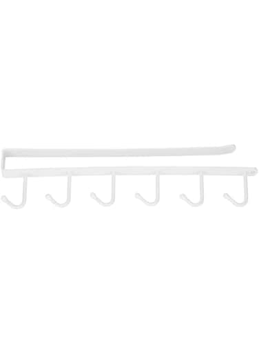 maxmartt Storage Rack with Hooks Iron Multifunctional Storage Rack with Hooks Kitchen Cupboard Hanging Hook Shelf(Black White) maxmarttqo1z0ahcd4-02