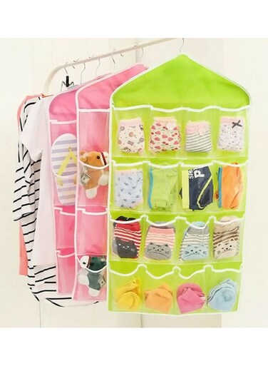 16 Pockets Plastic Multifunction Space Saver Over Door Hanging Wardrobe Wall Bags Rack Hanger Caddy Storage Tidy Organizer