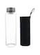 HENGFEI Glass Water Bottle 1 Liter with Steel Lid，Clear Borosilicate Glass Drink Bottle with Infuser and Travel Sleeve.