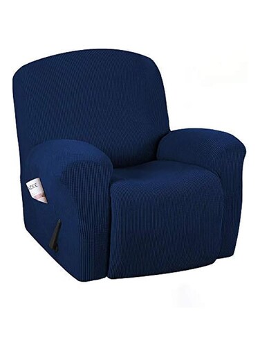 Qfeng High Stretch Modern Spandex Sofa Cover Recliner Chair Slipcover 1 Piece Recliner Chair Furniture Cover Slipcover, Machine Washable Lycra Jacquard Fabric Stay in Place, Recliner - Blue Sofa Co