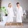 1CHASE Unisex Hooded Bathrobe White (L/XL) &ndash; Premium Cotton, Plush And Absorbent Robe for Adults, White Spa And Hotel Style