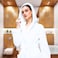 1CHASE Unisex Hooded Bathrobe White (L/XL) &ndash; Premium Cotton, Plush And Absorbent Robe for Adults, White Spa And Hotel Style