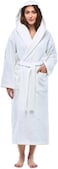 1CHASE Unisex Hooded Bathrobe White (L/XL) &ndash; Premium Cotton, Plush And Absorbent Robe for Adults, White Spa And Hotel Style