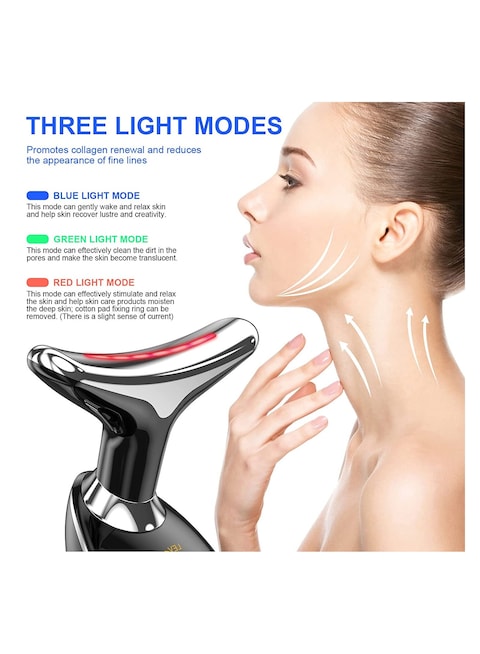 Anti Wrinkles Face Massager for Facial and Neck, Face Sculpting Tool Vibration Massager Device with 3 Color Modes for Skin Care,Firm,Smooth and Tightens Sagging Skin