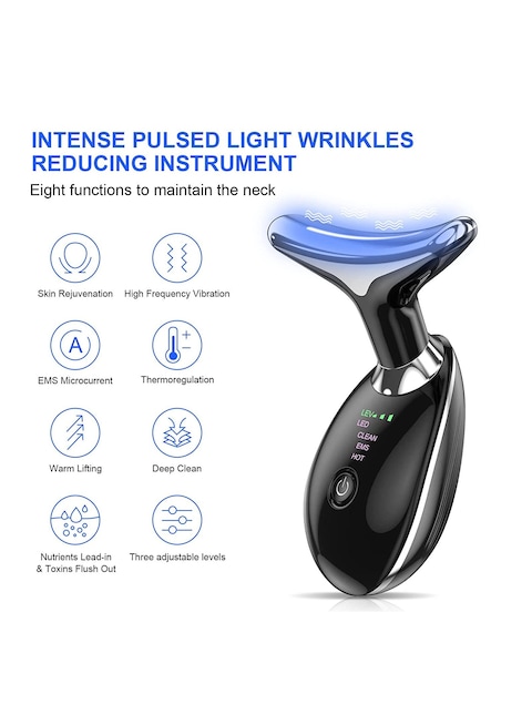 Anti Wrinkles Face Massager for Facial and Neck, Face Sculpting Tool Vibration Massager Device with 3 Color Modes for Skin Care,Firm,Smooth and Tightens Sagging Skin