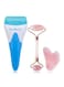 Set of 3 Facial Ice Roller, Two-Sided Jade Roller and Gua Sha Set Massage Tool, Rolling Tool for Facial Beauty and Body Massage, Helps Reduce Puffy
