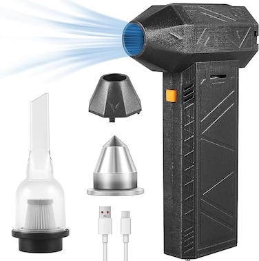 Air Blower Super, 130000 RPM Turbo Powered Jet Blower, Portable Handheld Mini Blower Air Duster with Adjustable Speed for Car Cleaning, Camping, Outdoors