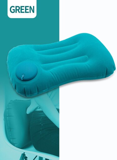 Inflatable Head and Lumbar Pillow, Soft Folding Pillow, Inflatable Travel Pillow with Built-in Pump, Head Support Pillow for Sleeping and Resting on Planes, Trains, Offices, Camping, Traveling