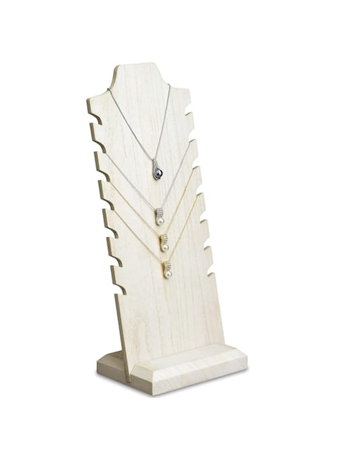 BPA Lightweight Wooden Freestanding Necklace Easel Display Stand Holder Multiple Necklace Bust Necklace Display Stand Wooden Jewelry Display Stand for Necklaces, Wash White