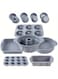 Nonstick Silicone Bakeware Set With Baking Pan, Silicone Cake Molds, Baking Sheet, Donut Pan, Silicone Muffin Pan,Cake Pan, And 24 Pack Silicone Cupcake mould Baking Cups(Color:GR
