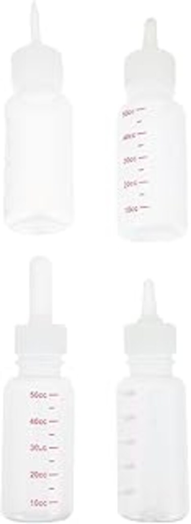 POPETPOP Puppy Bottles for Nursing Puppy Milk : 4Pcs 50ml Kitten Bottle Feeding Kit kitten nursing bottle Puppy Feeding Bottle Pet Nursing Bottle for Newborn Kittens Puppies Rabbits