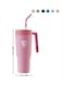 Stainless Steel Tumbler Vacuum 1200 ML Straw Lid Stainless Steel Insulated Travel Mug Cup Holder Friendly Keeps Cold Pink