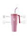 Stainless Steel Tumbler Vacuum 1200 ML Straw Lid Stainless Steel Insulated Travel Mug Cup Holder Friendly Keeps Cold Pink