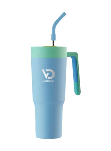 Quencher H2.0 FlowState Stainless Steel Tumbler Vacuum 1200ml Straw Lid Stainless Steel Insulated Travel Mug Cupholder Friendly Keeps Cold For 24 Hours SKY BLUE