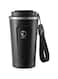 أكواب سفر  - كوب سعة 16 أونصة - كوب قهوة مقاوم للانسكاب مع غطاء - كوب للمشروبات الساخنة - كوب حراري - أكواب قهوة للحفاظ على القهوة الساخنة/الثلجية (أسود فحمي 500 مل)