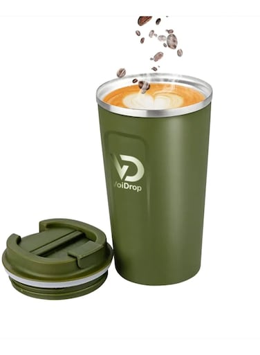 أكواب سفر - كوب سعة 16 أونصة - كوب قهوة مقاوم للانسكاب مع غطاء - كوب للمشروبات الساخنة - كوب حراري - أكواب قهوة للحفاظ على القهوة الساخنة/الثلجية (Hunter Green 500ML)