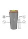 500ML Coffee Travel Mug Stainless Steel Insulated Spill Proof with Sipper and strap Lid hot &amp; iced beverage powder coating tumbler 16oz (Mate Grey)