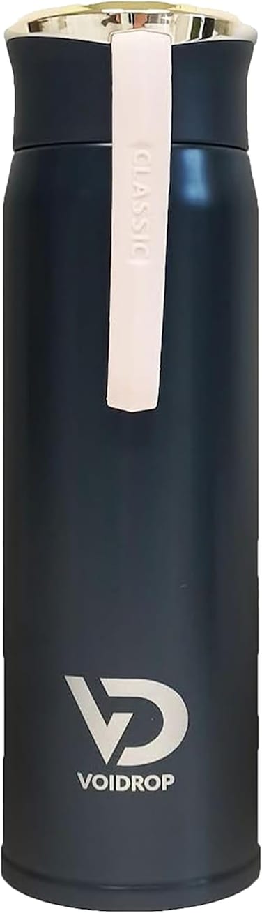 VOIDROP, Insulated Water Bottle 450ML, Stainless Steel 304 Water Bottle With Golden Lid