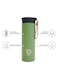 VOIDROP Insulated Water Bottle 450ml, Stainless Steel Water Bottle, Bottle With Filter, Moss Green
