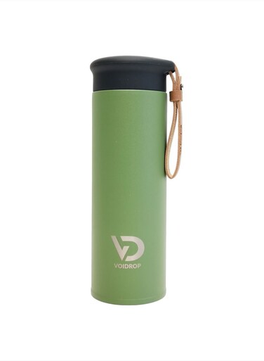VOIDROP Insulated Water Bottle 450ml, Stainless Steel Water Bottle, Bottle With Filter, Moss Green