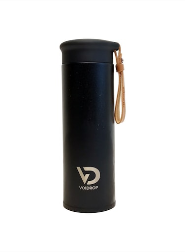 VOIDROP Insulated Water Bottle 450ml, Stainless Steel Water Bottle, Bottle With Filter, Night Black