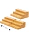 CooToly Spice Rack Kitchen Cabinet Organizer- 3 Tier Bamboo Expandable Display Shelf(L)