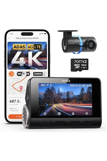 70mai New A810 Front and Rear 4K Cameras