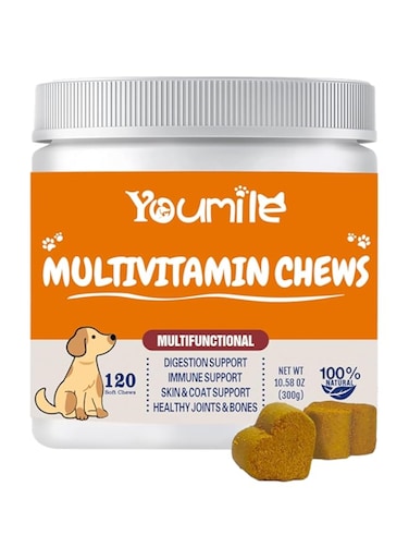 Hip and Joint Support Supplement for Dogs Chews and Joint Pain Relief,Multifunctional pet vitamin for dog skin and joint health chewable tablets