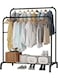 Clothes Rack Multifunctional Clothes Coat Shelf Home Bedroom Storage Organizer Double Metal Stand