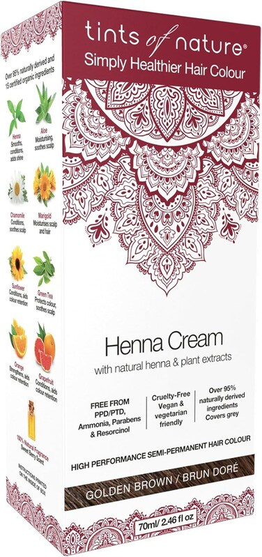 Tints of Nature Simply Healthier Hair Colour Henna Cream Golden Brown, 70ml